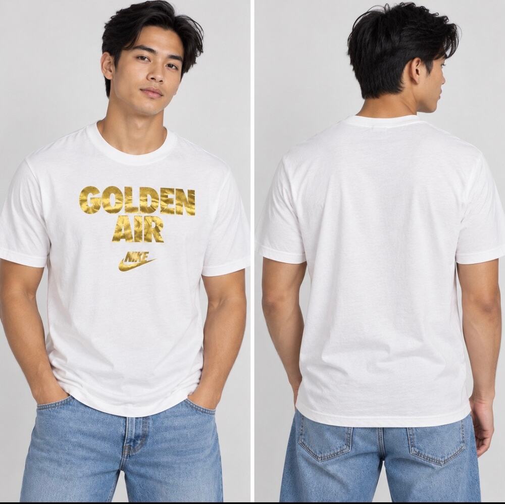 Nike Golden Air T-Shirt White Gold Graphic Men’s XL 2016 SF SNKRS